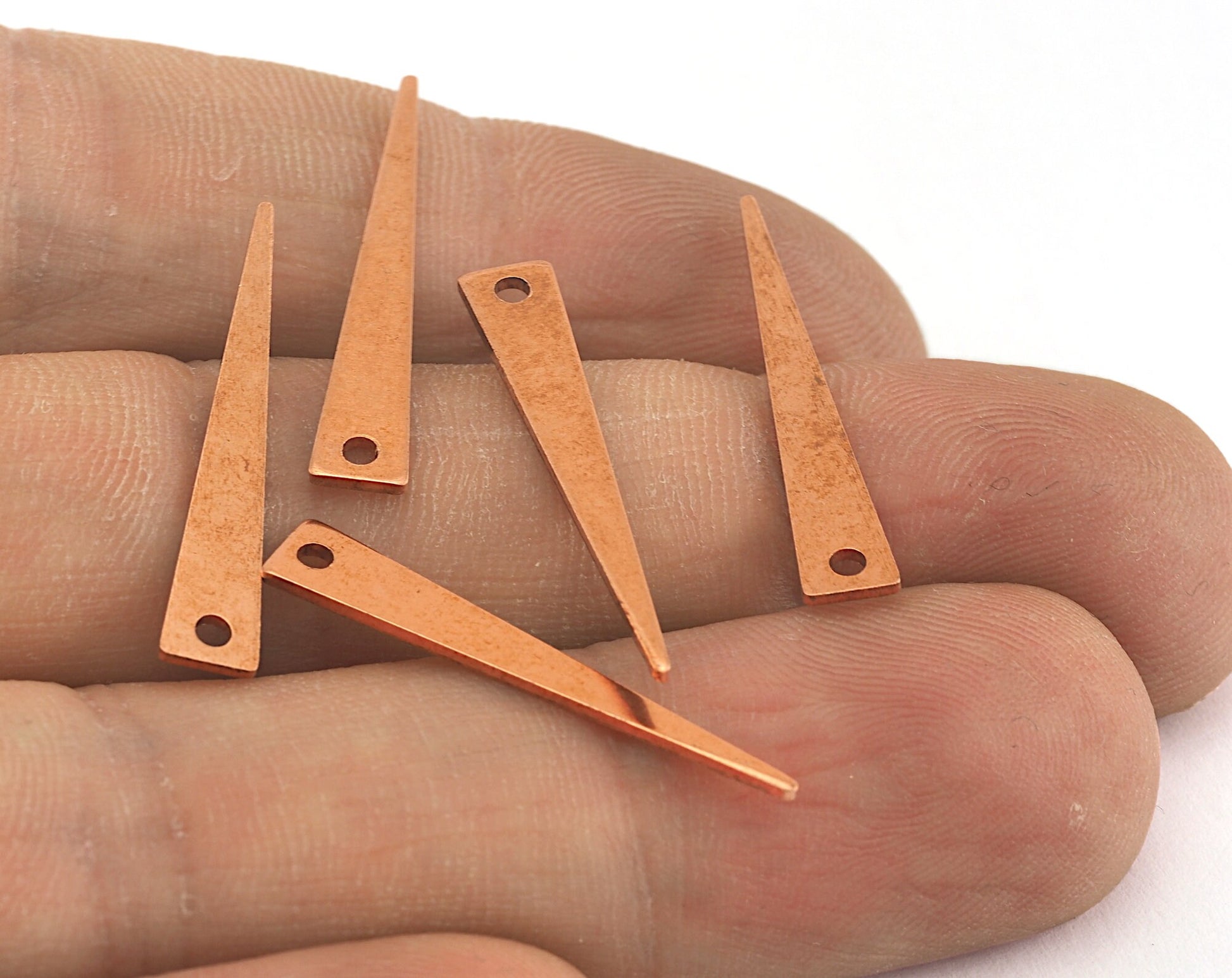 Copper Triangle raw 26x4.5mm (0.8mm thickness) 1 hole charms findings OZ3556-50