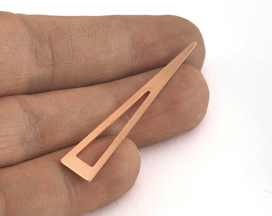 Long Triangle raw copper 8x50mm (0.8mm thickness) No hole charms findings OZ2562-105