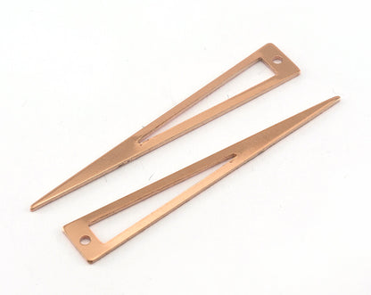 Triangle Raw Copper 40x8mm (0.8mm thickness) one hole charms findings OZ2574-90