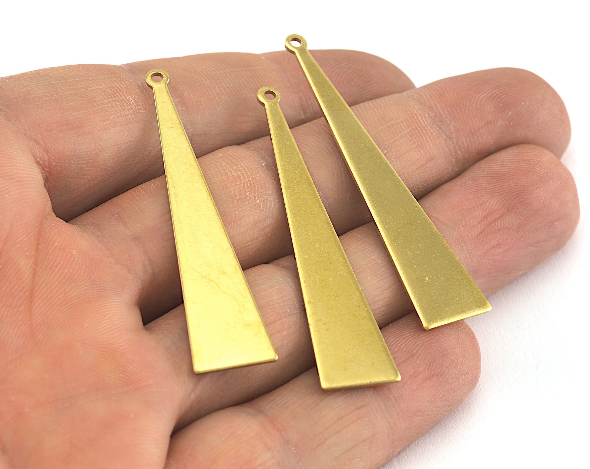 Long Triangle raw brass 50x11mm (0.8mm thickness) 1 hole charms findings OZ3581-220