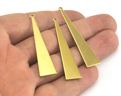Long Triangle raw brass 50x11mm (0.8mm thickness) 1 hole charms findings OZ3581-220