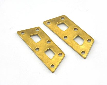 Trapezoid Rectangle 6 hole raw brass 28x10mm connector charms , findings (Optional Holes) OZ3587-140