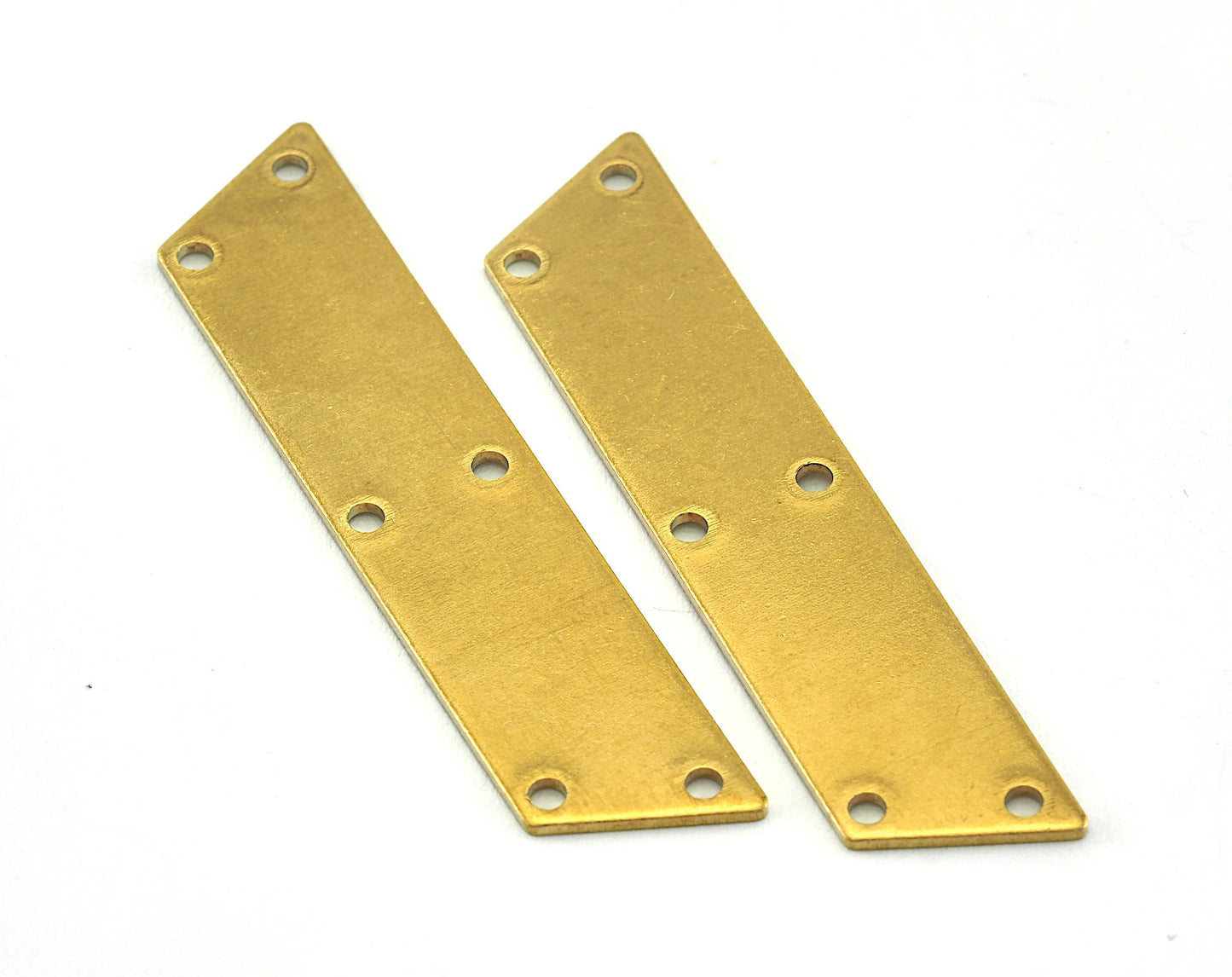 Trapezoid Rectangle 6 hole raw brass 45x10mm connector charms , findings (Optional Holes) OZ3588-280