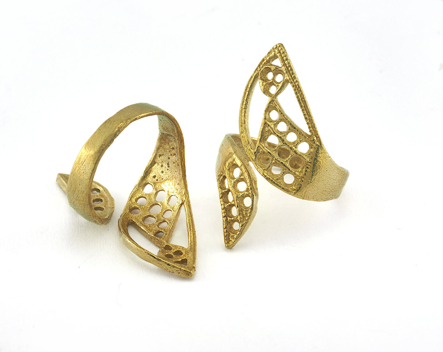 Filigree Ring Adjustable Raw Brass (20mm 10US inner size) OZ3592