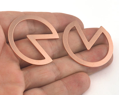 Geometric (Circular Sector) Charms Tag Raw Copper 37mm 0.8mm No hole Findings OZ2801-300