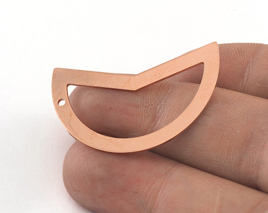 Geometric (Semi Circle) Charms Tag Raw Copper 38mm 0.8mm 1 hole Findings OZ2573-230