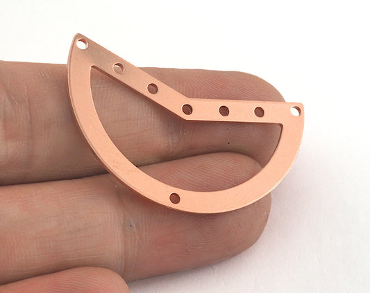 Geometric (Semi Circle) Charms Tag Raw Copper 38mm 0.8mm 8 hole Findings OZ2599-230