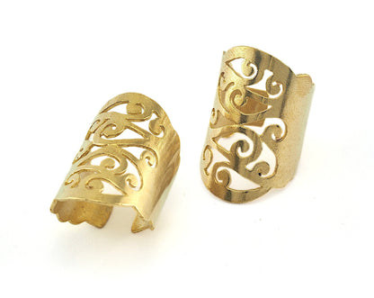 Adjustable Ring 33x20mm Raw brass (18mm 8US inner size) OZ2607