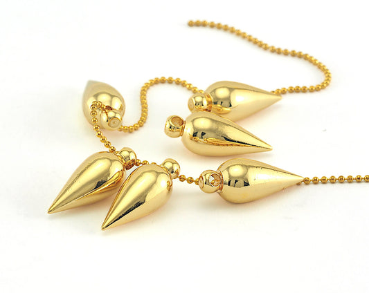Spike Pendulum Gold Plated Brass 8x20mm (2mm 12 gauge hole ) 3523