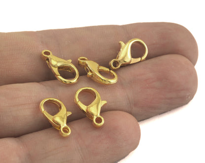 Gold Tone Brass Alloy Lobster Claw Clasps 10x5mm 501 901