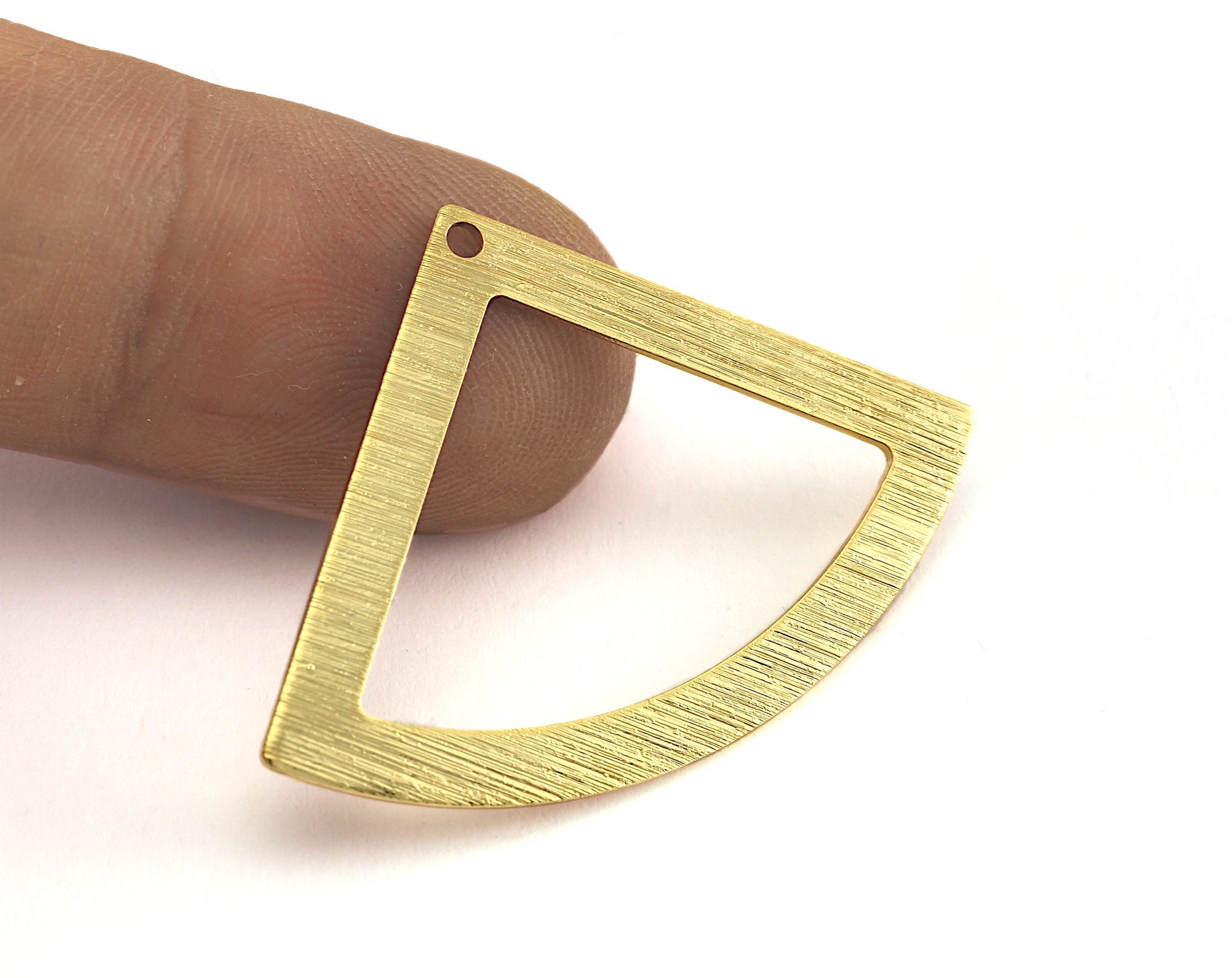 Brushed Gold Plated Triangle brass 27x39mm one hole charms , findings earring OZ3517-200