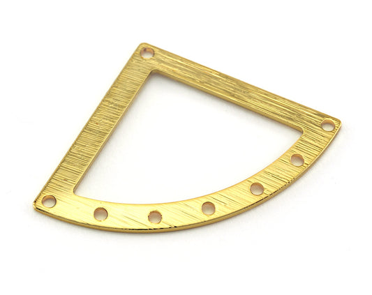 Brushed Gold Plated Triangle brass 27x39mm eight hole charms , findings earring OZ3519-200