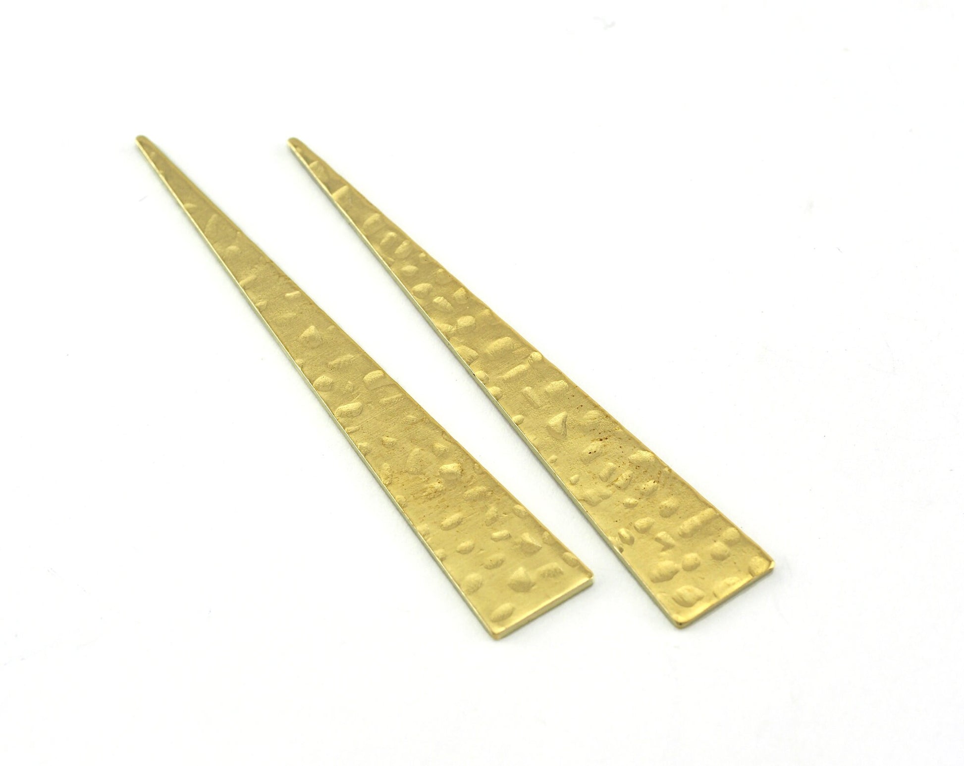Long Triangle hammered raw brass 8x50mm (0.8mm thickness) no hole charms findings OZ3620-150