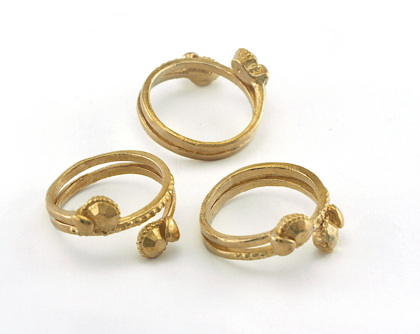 Minimalist Adjustable Ring Brass Diamond Raw Brass (17.5mm 7US inner size) OZ3913