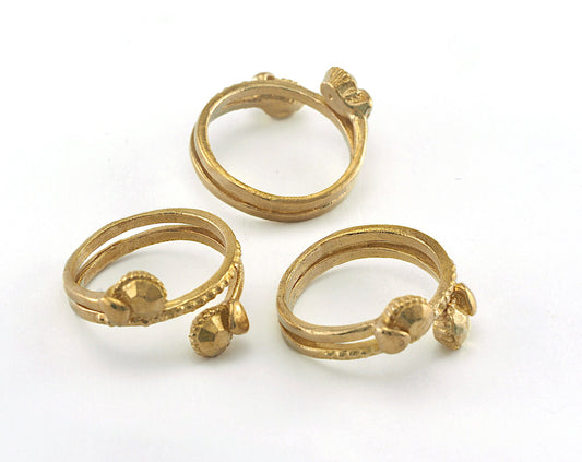 Minimalist Adjustable Ring Brass Diamond Raw Brass (17.5mm 7US inner size) OZ3913