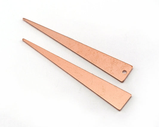 Long Triangle raw copper 8x50mm (0.8mm thickness) (Optional) hole charms findings oz3509 oz3510