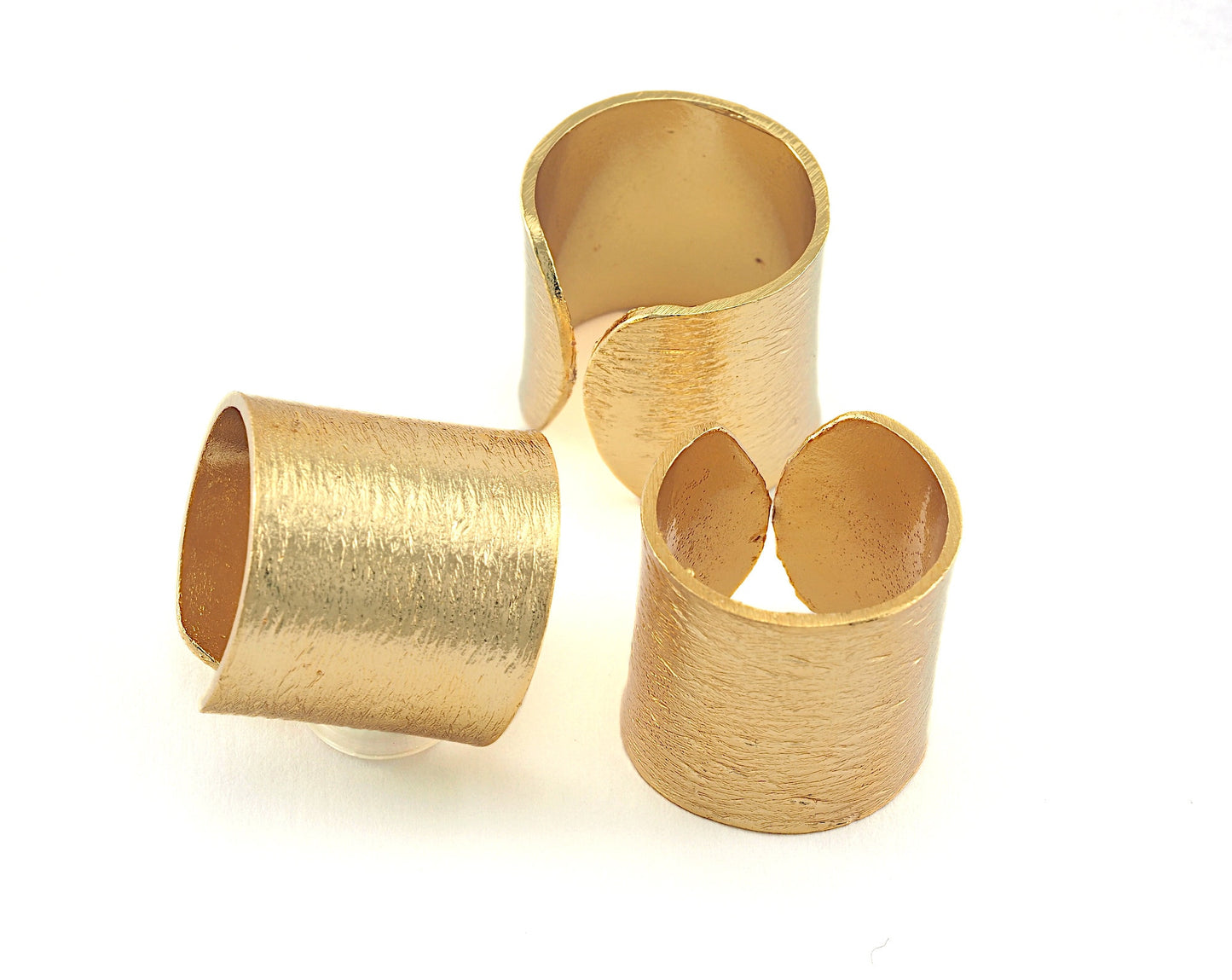 Brushed Adjustable Ring Gold Plated brass 20mm (18mm 7.5US inner size) OZ3332 ring ring20