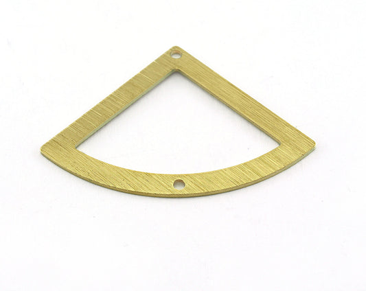 Brushed Triangle textured raw brass 27x39mm two hole charms , findings earring OZ3518-175