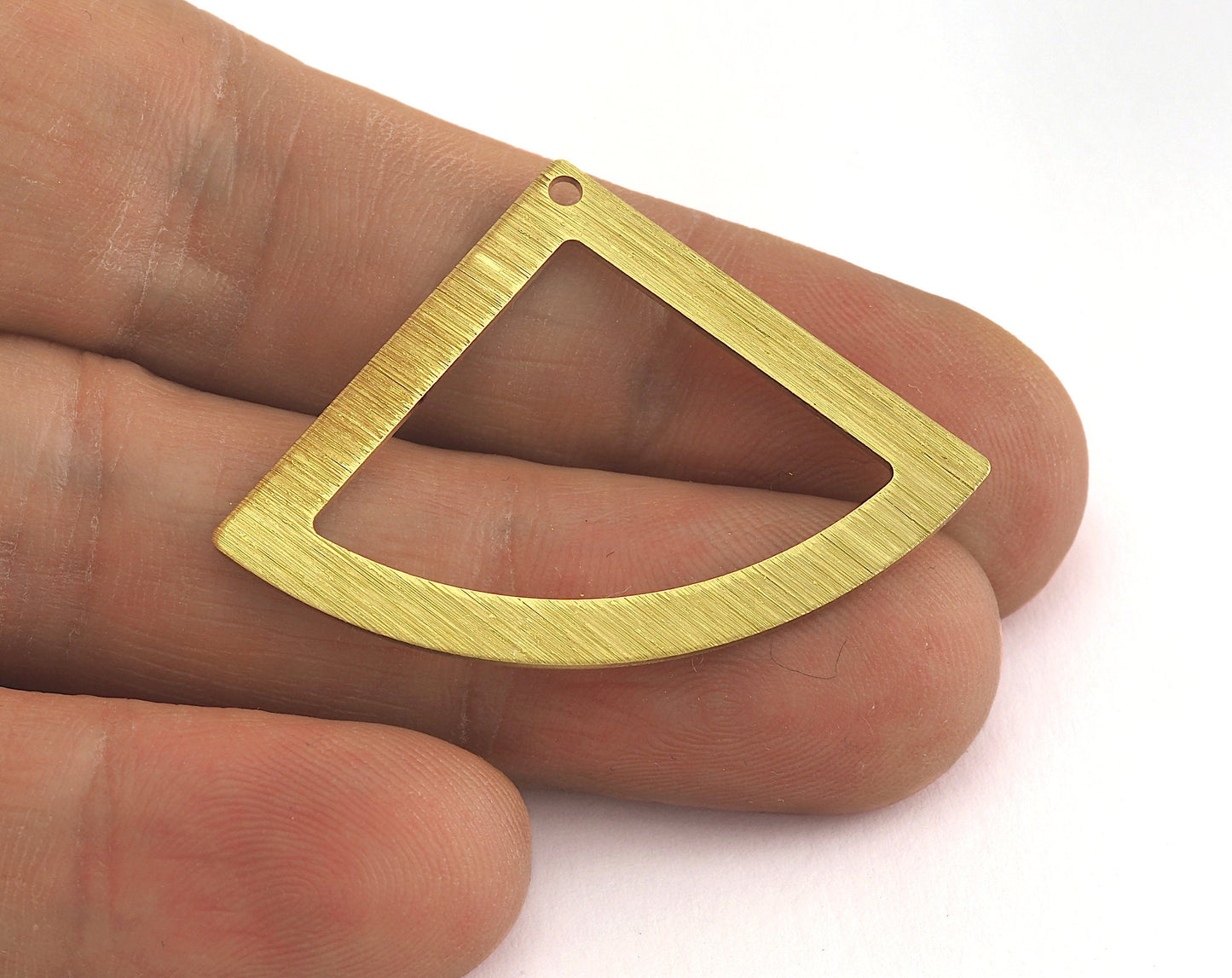 Brushed Triangle textured raw brass 27x39mm one hole charms , findings earring OZ3517-175