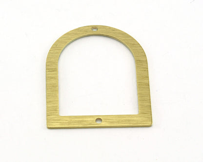 Brushed Semi Circle Rectangle streaked (optional holes) Connector Charms Raw Brass 35x28mm 0.8mm thickness Findings OZ3529-220