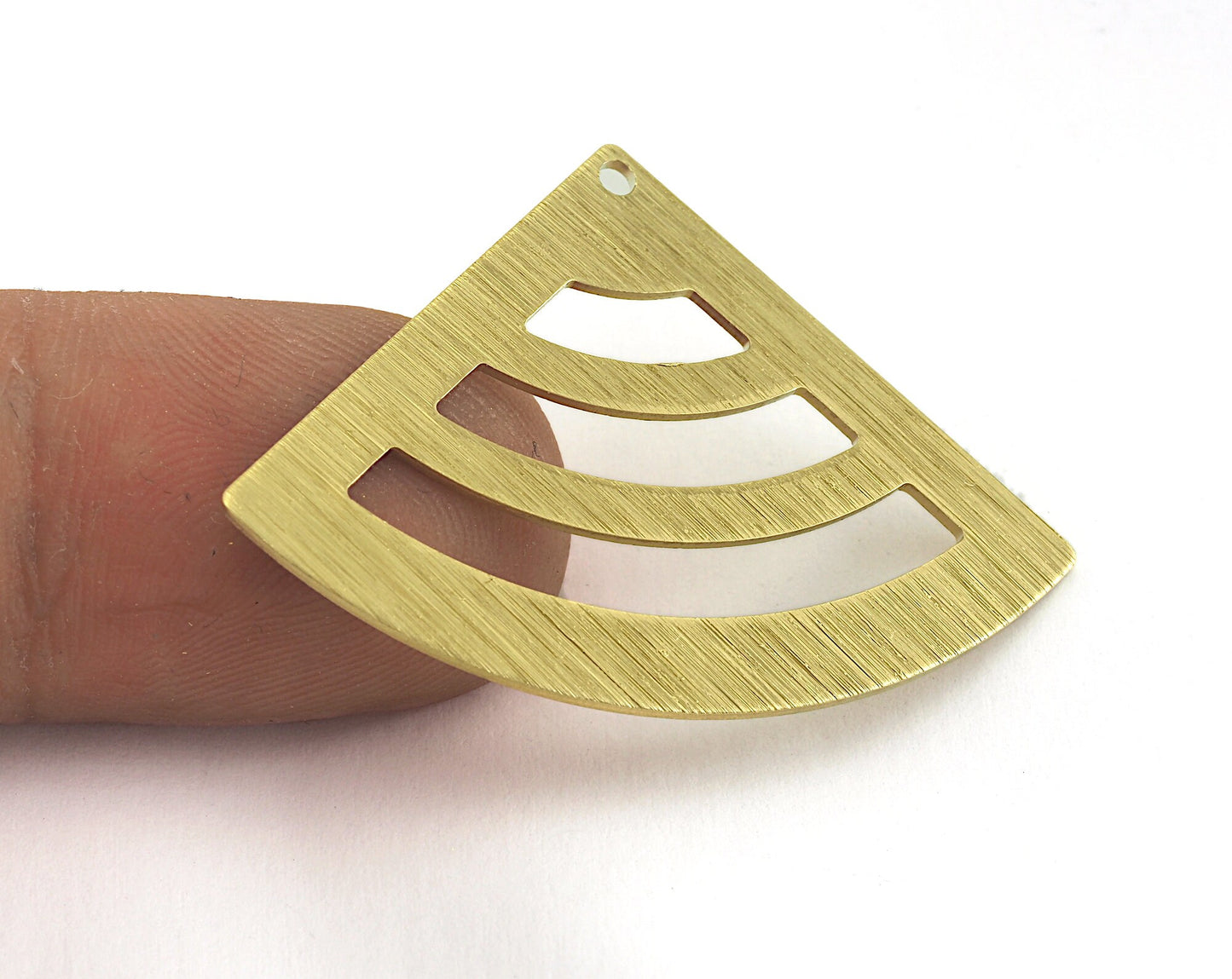 Brushed Textures Triangle raw brass 27x39mm one hole charms , findings earring OZ3525-250