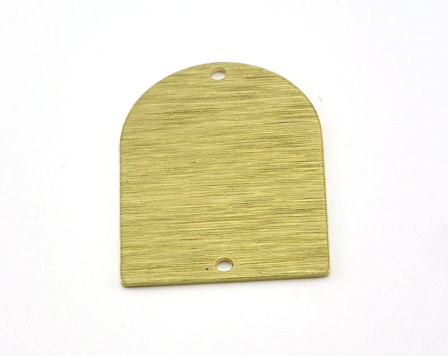 Brushed Semi Circle Rectangle 2 holes Charms Raw Brass 28x21mm 0.8mm thickness Findings OZ3535-360