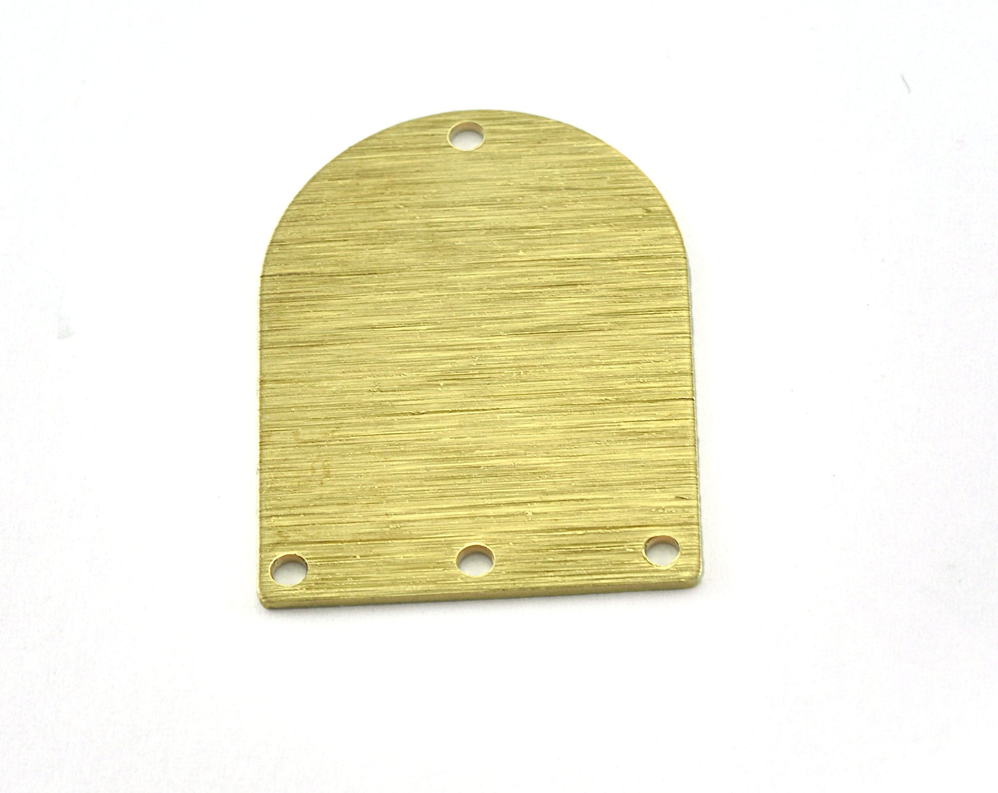 Brushed Semi Circle Rectangle 4 holes Charms Raw Brass 28x21mm 0.8mm thickness Findings OZ3536-360