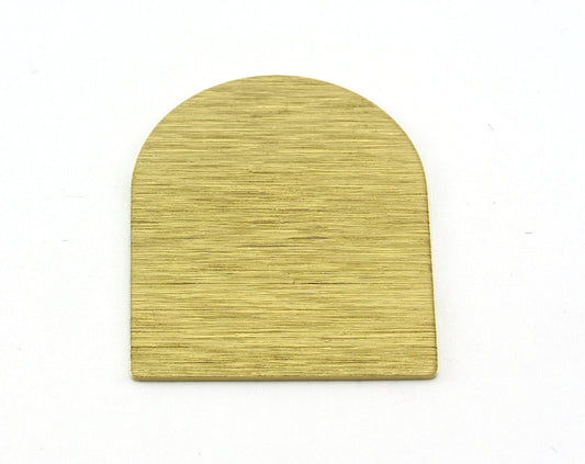 Brushed Semi Circle Rectangle No Hole Charms Raw Brass 35x28mm 0.8mm thickness Findings OZ3539-570