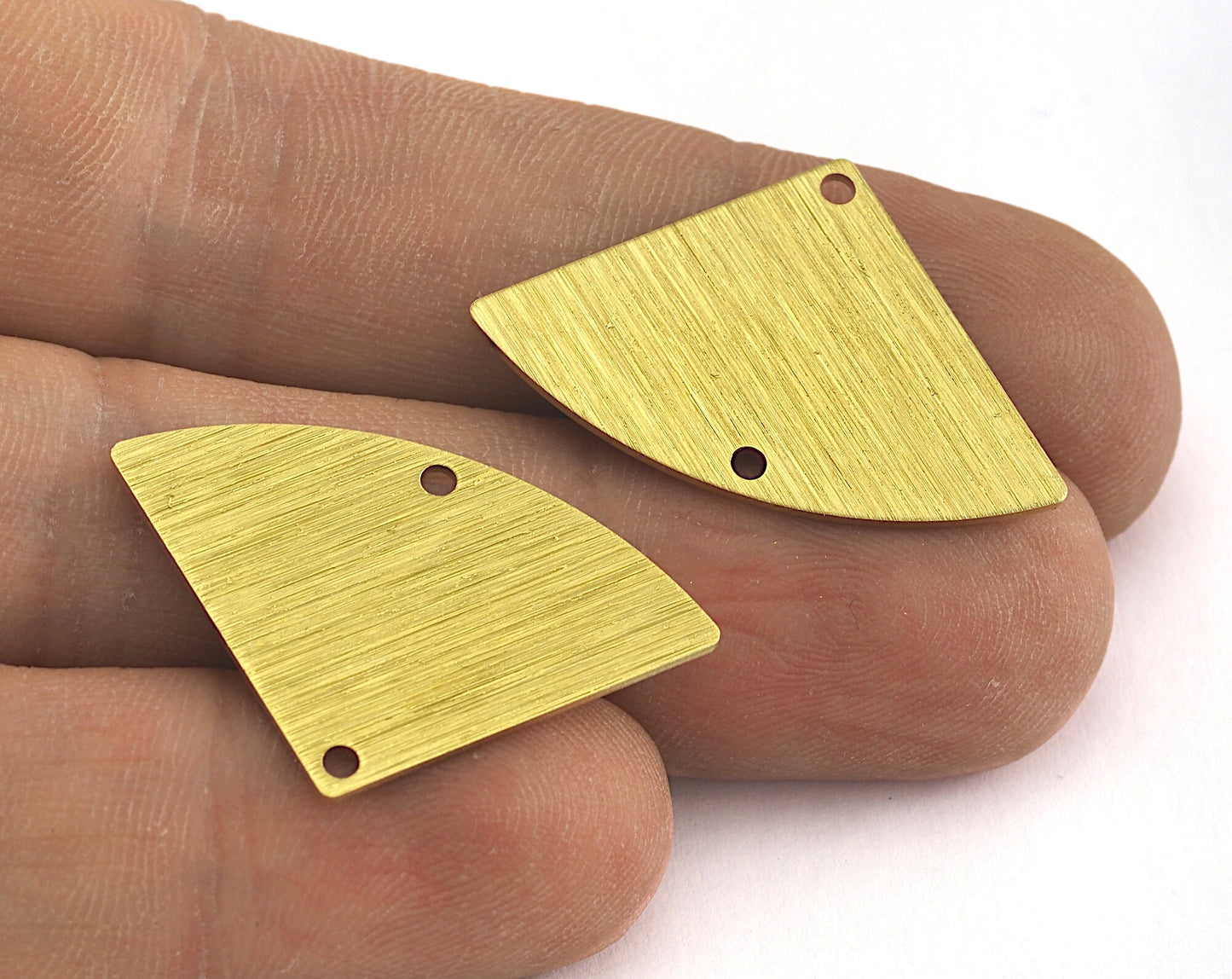 Brushed Triangle raw brass 19x29mm 2 hole charms , findings earring OZ3544-190