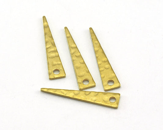 Hammered Triangle raw brass 26x4.5mm (0.8mm thickness) 1 hole charms findings OZ3556-50