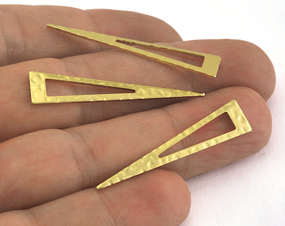 Triangle hammered raw brass 40x8mm (0.8mm thickness) no hole charms findings OZ3567-90