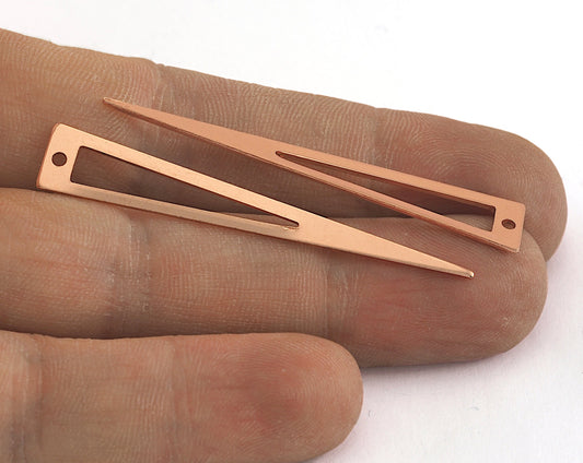 Long Triangle raw copper 8x50mm (0.8mm thickness) 1 hole charms findings OZ2563-105