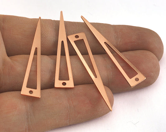 Triangle Raw Copper 40x8mm (0.8mm thickness) one hole charms findings OZ2574-90