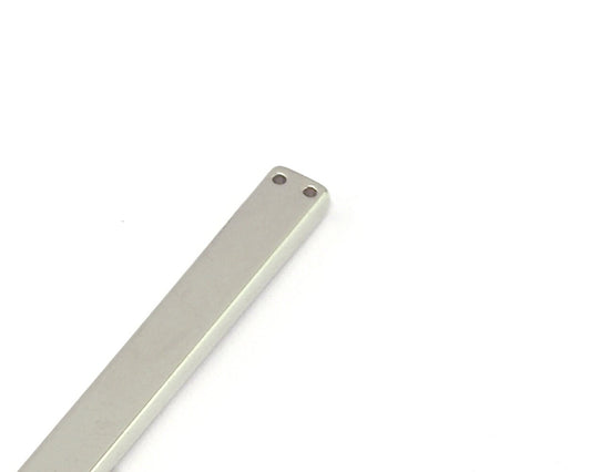 Rectangle rod Huge Rhodium Plated brass bar connector square stamping bar 3x6x200mm 4 hole (1.5mm 15 gauge hole ) sbl-R22W