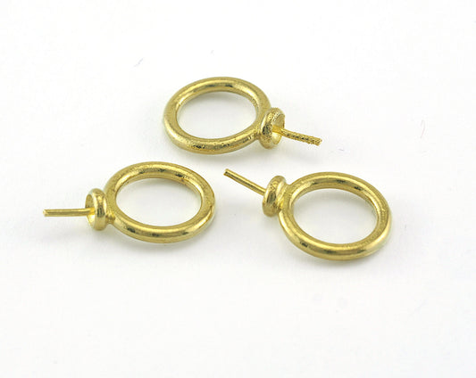 Pearl Holder, Peg upeyes screw eyes, Cup, raw brass, inner hole 9mm oz675-105