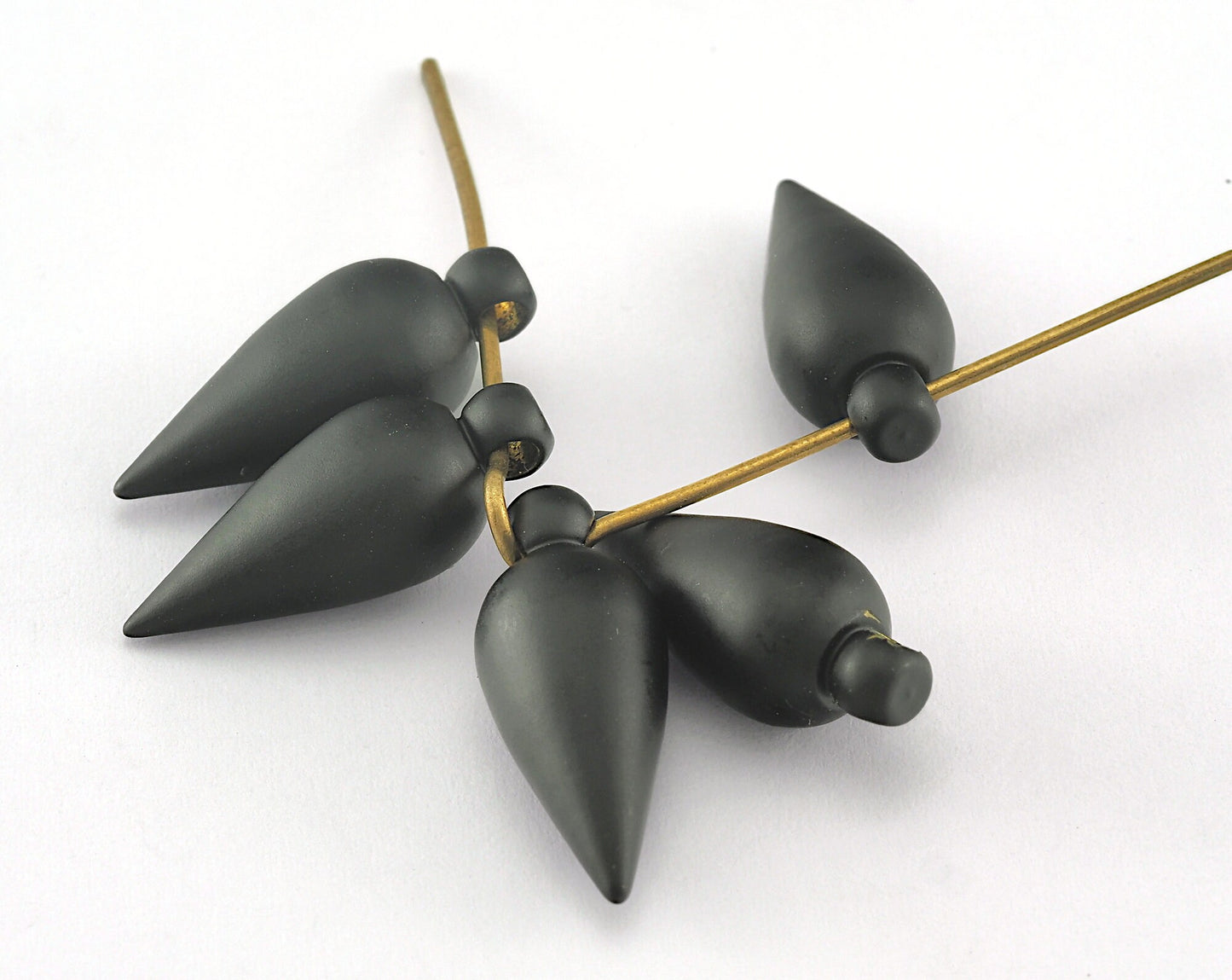 Spike Pendulum 8x20mm Black Painted Brass (2mm 12 gauge hole ) 3523
