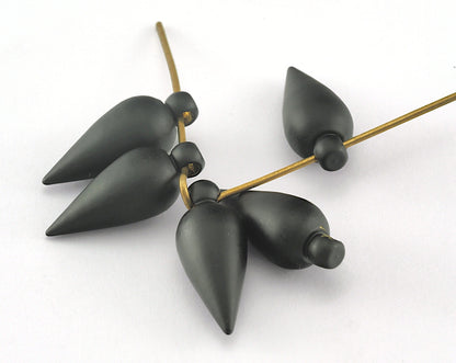 Spike Pendulum 8x20mm Black Painted Brass (2mm 12 gauge hole ) 3523