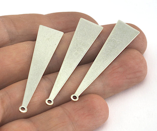 Long Triangle Antique Silver Plated brass 50x11mm (0.8mm thickness) 1 hole charms findings OZ3581-220