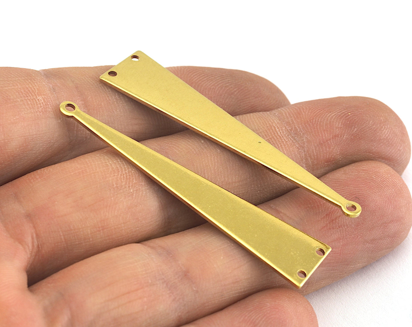 Long Triangle raw brass 50x11mm (0.8mm thickness) 3 hole charms findings OZ3582-220