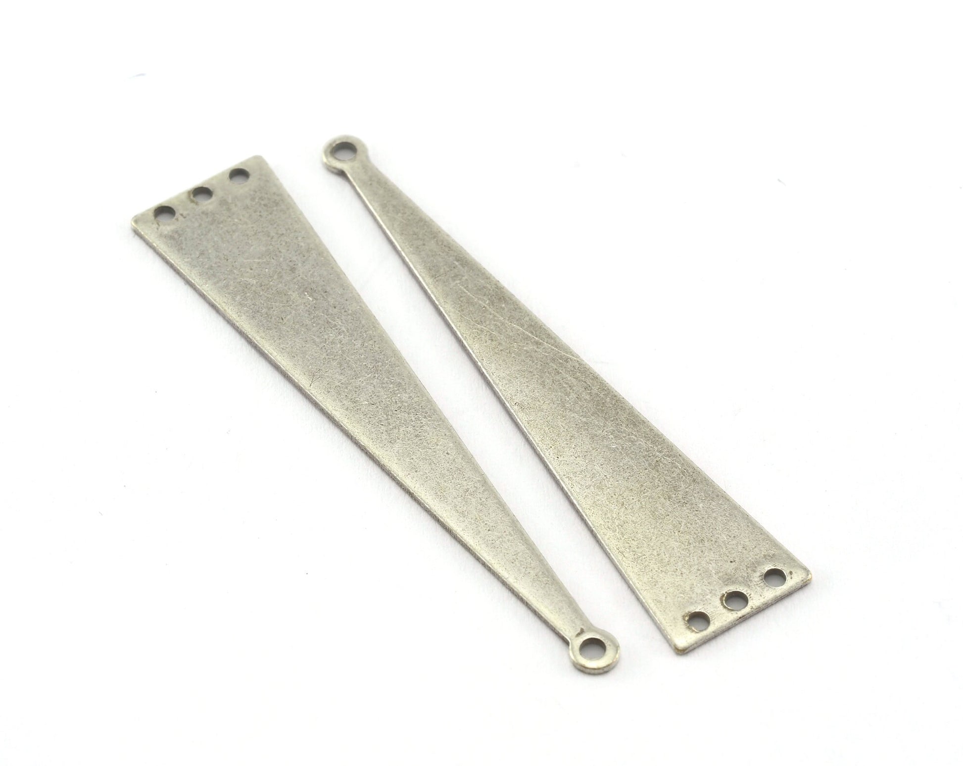 Long Triangle Antique Silver Plated brass 50x11mm (0.8mm thickness) 4 hole charms findings OZ3583-220