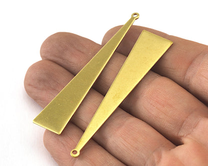 Triangle raw brass 60x13mm (0.8mm thickness) 1 hole charms findings OZ3584-300