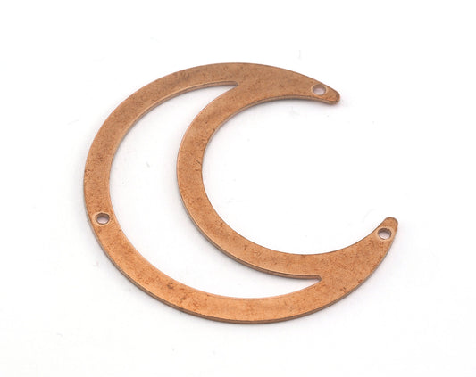 Crescent Connector Charms 3 hole Raw Copper 42x39mm 0.8mm thickness Findings OZ3638-335