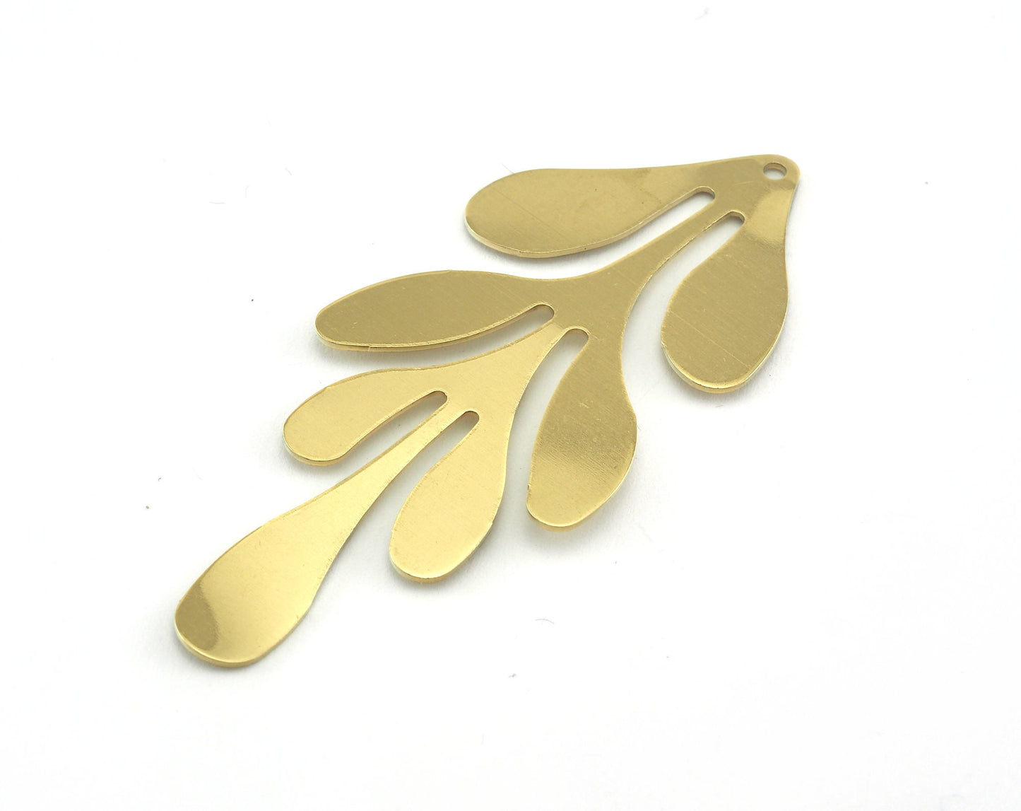 Leaf shape charms 62x26mm Brass Charms 3647