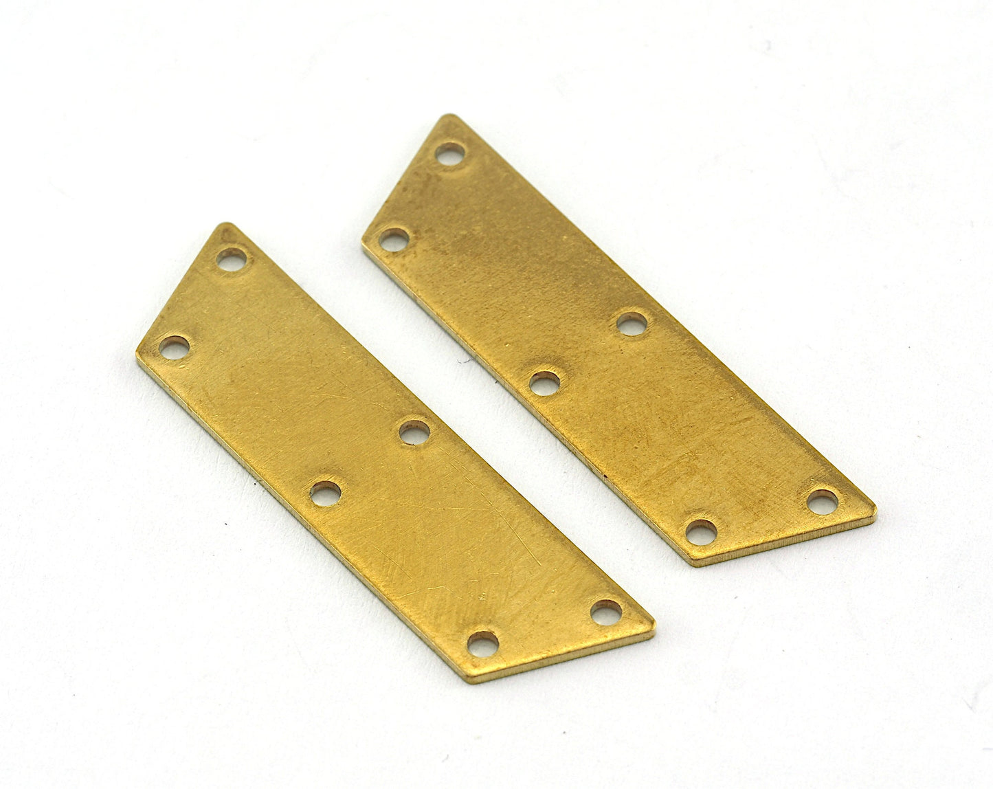 Trapezoid Rectangle 6 hole raw brass 37x10mm connector charms , findings (Optional Holes) OZ3588-220