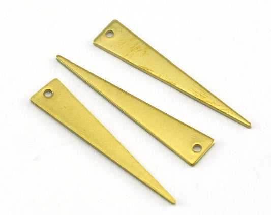 Triangle raw brass 34x6.5mm (0.8mm thickness) 1 hole charms findings OZ3590-84