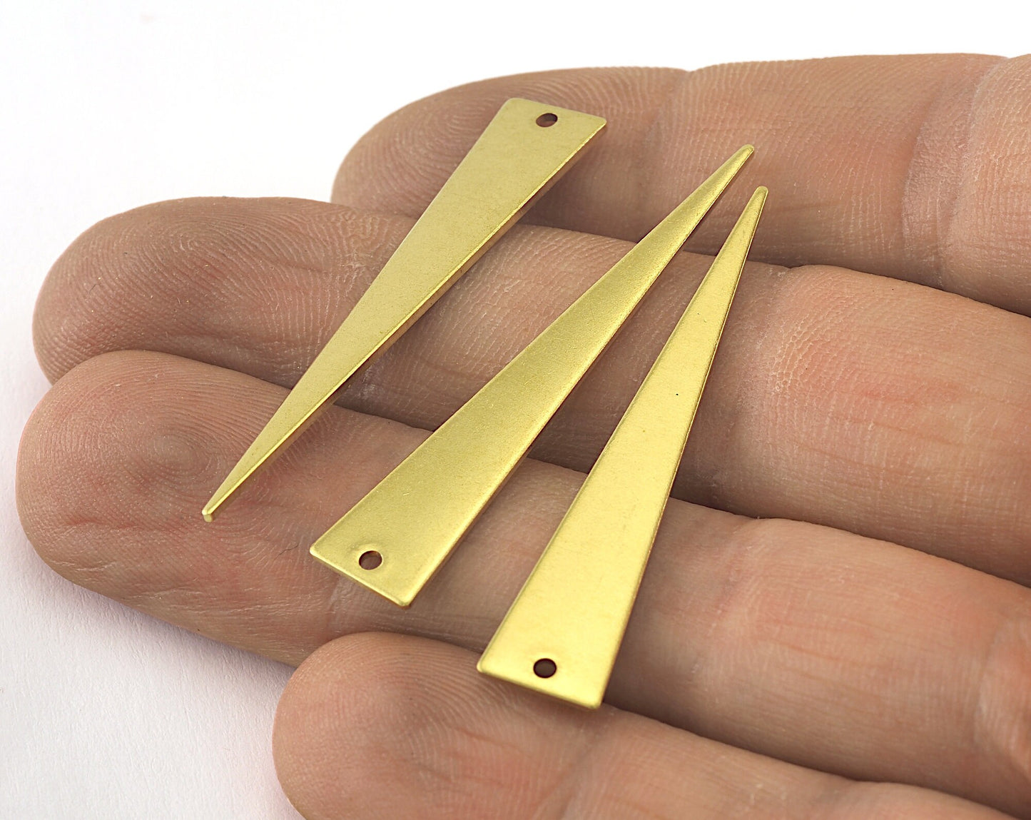 Triangle raw brass 42x8mm (0.8mm thickness) 1 hole charms findings OZ3591-129