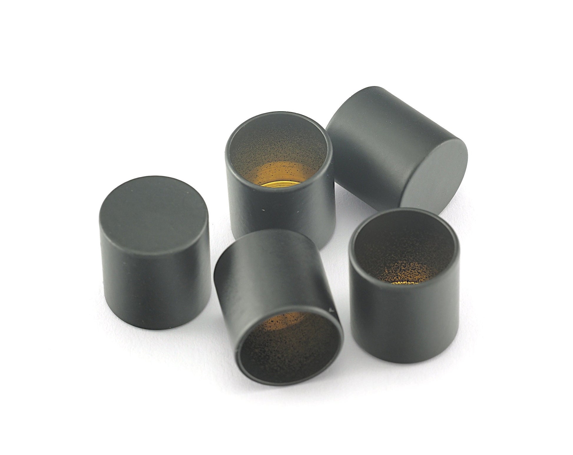 Cord End Caps Black Painted Brass 13x12mm (11mm inside diameter) Leather Cord Terminator cord tip ends, ribbon end, ENC11 OZ3102