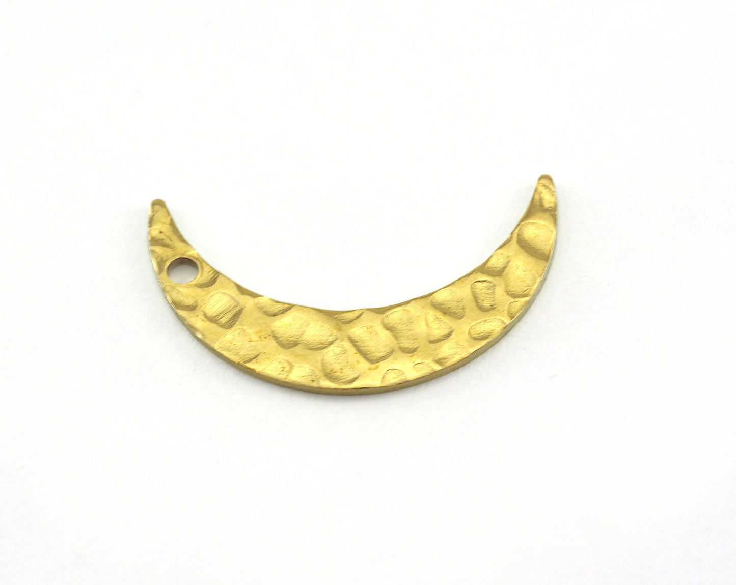 Hammered crescent raw brass 22mm (0.8mm thickness) one hole charms findings OZ3604-70