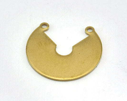 Geometric (Circular Sector) 2 Loop Charms Tag Raw Brass 23mm 0.8mm Findings OZ3612-200