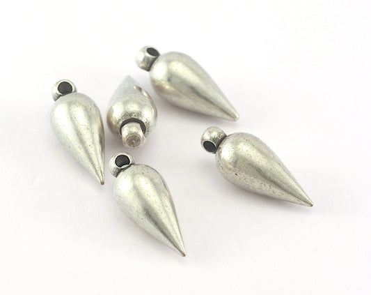 Spike Pendulum Antique Silver Plated Brass 8x20mm (2mm 12 gauge hole ) 3523